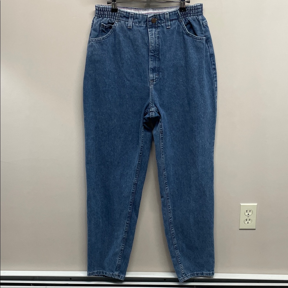 Lee Vintage High Rise Balloon Style Tapered Leg Side Elastic Denim Mom Jeans 14